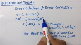 Error and Detection of Syndrome Decoding - Information Theory