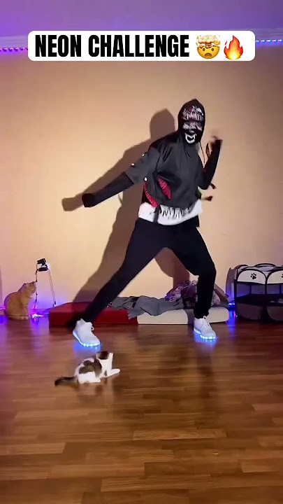 SHUFFLE CHALLENGE 😨🔥 NEON MODE 🤯 CAT REACT 😂