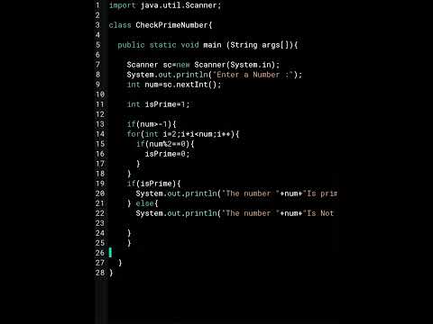 Prime Number Program in Java - YouTube