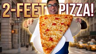 Trying the World’s LARGEST PIZZA Slice (2 FEET!) in New York! | New York Food Review