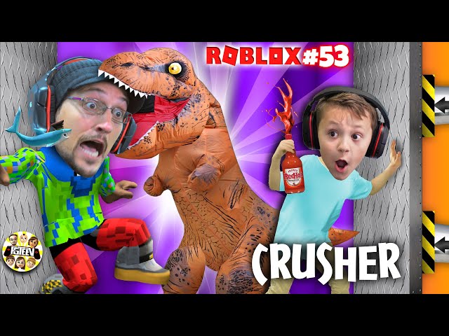 Dinosaur Crushing Hotsauce Roblox Challenge 53 Fgteev Chase Vs - watch roblox waterpark tycoon roblox jabx