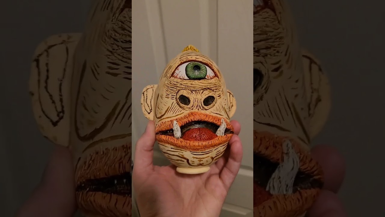 Custom Cyclops Head Madballs Monster Art Toy Primitive Gross Out Designer Artist Vinyl Hand Made