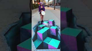 WATCH OUT! ⚠️ Luna's 3D Street Art Traps! #funny #prank #3dart #comedy
