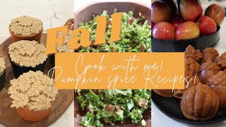 🍂COOK WITH ME FOR FALL! 🍂CHICKEN POT PIE 🍂KALE + BUTTERNUT SQUASH SALAD + PUMPKIN BREAD BITES🍂