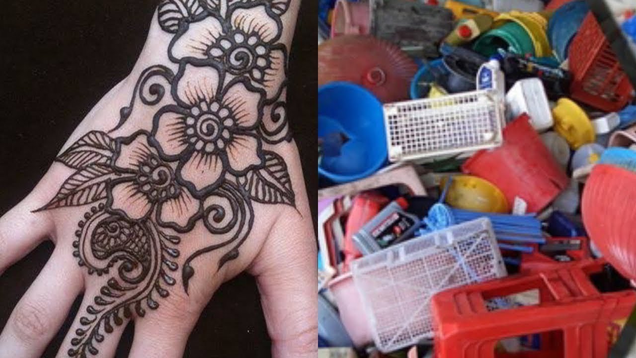 Mehendi Design by PLASTIC SCRAP // Mehndi Trick for beginners YouTube