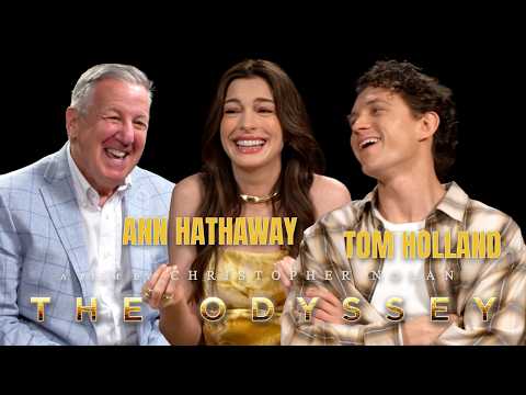 Video Anne Hathaway and Tom Holland in The Odyssey and working with Christopher Nolan