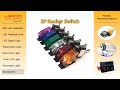 12V 20A Color 3P Toggle Switch LED Car Automotive Knob Switch ON-OFF With Safety Aircraft Cover