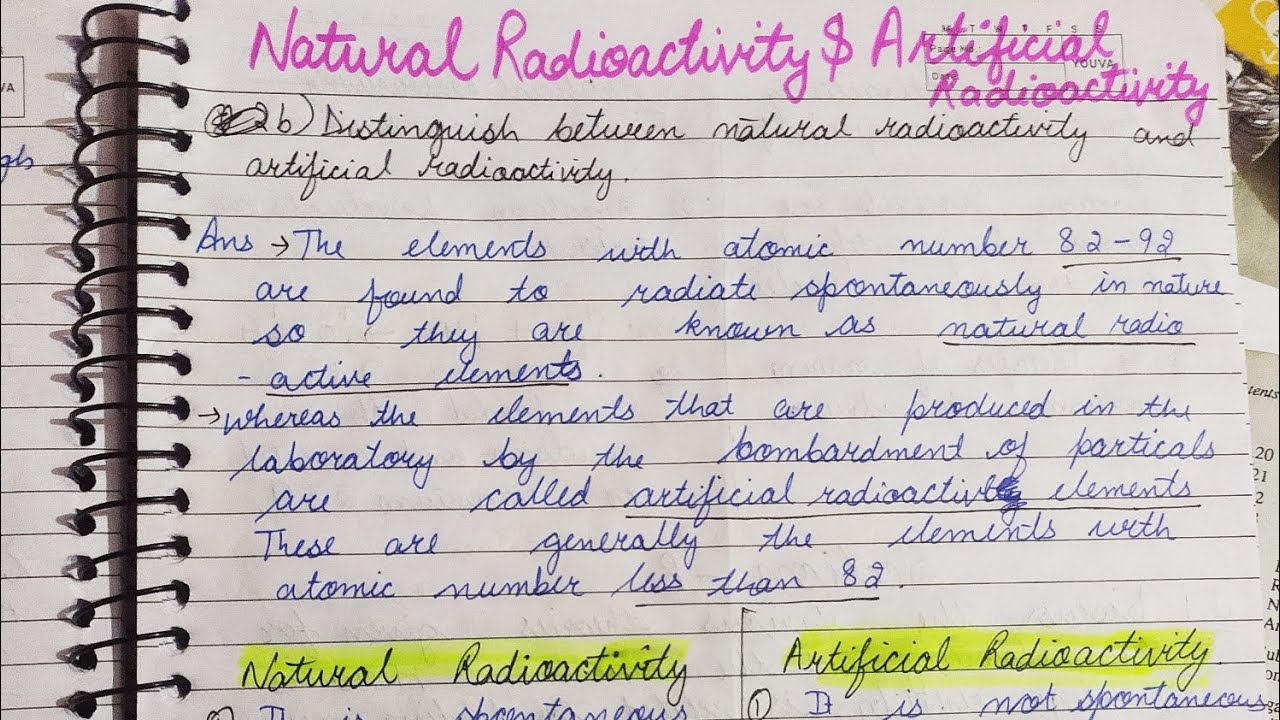 Nuclear chemistry natural radioactivity and artificial radioactivity