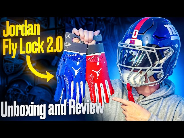 セール‼️JORDAN FLY LOCK PADDED GLOVES BLUE L Jordan Fly Lock Football Glove