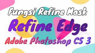 Belajar Memahami Fungsi Refine Mask atau Refine Edge di Adobe Photoshop CS3 | Tutorial Photoshop screenshot 2