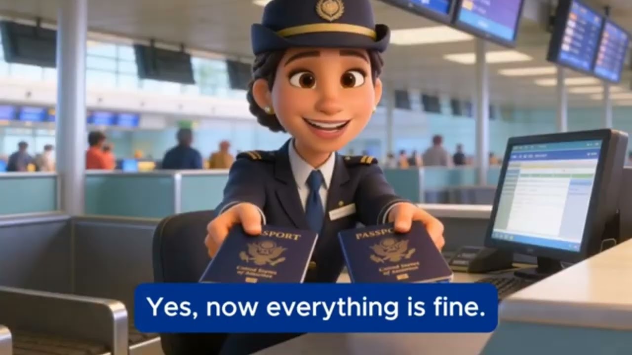 The airport story ✈️ to learn English to build communication skills 