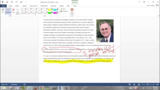 Inking feature - Word 2013