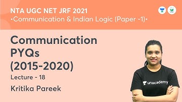 PYQs (2015-2020) | Communication & Indian Logic | NTA UGC NET JRF 2021 | by Kritika Pareek