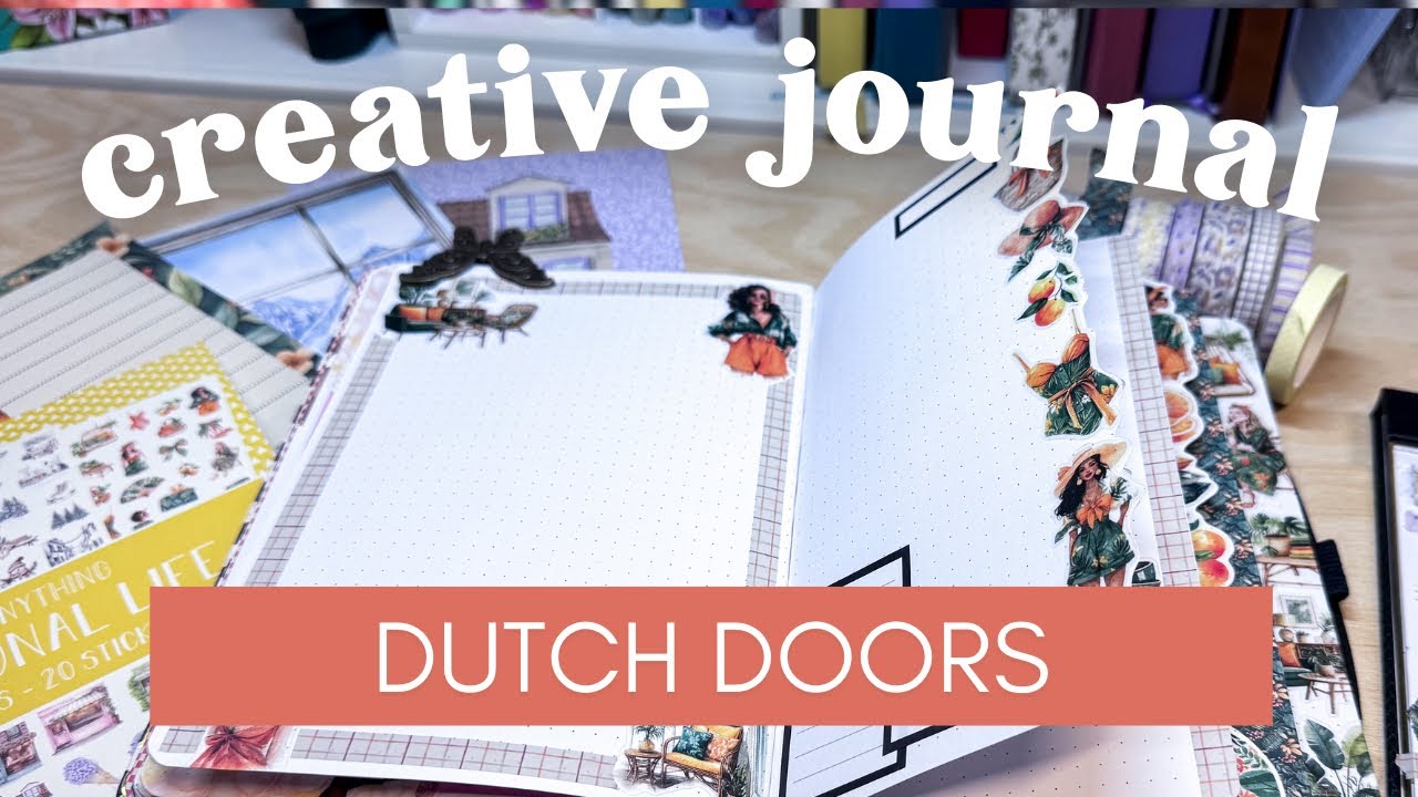The FIRST Dutch door spread for March in my creative journal with a HIDDEN pocket!