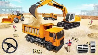 Heavy Sand Excavator Simulator Road Construction #1 Excavator Dump Truck Games Android Gameplay screenshot 4
