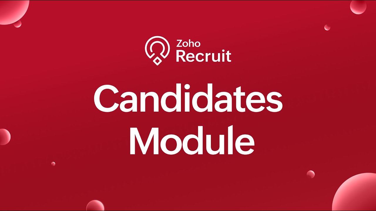 Manage and Track Candidates in Zoho Recruit - YouTube