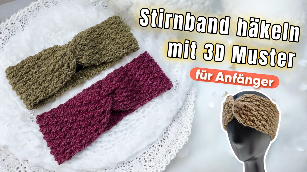 Einfaches Stirnband häkeln | Rautenoptik | mit und ohne Twist | Anfänger