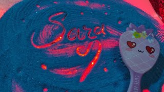 Sara Writing Subscriber Name On Color 