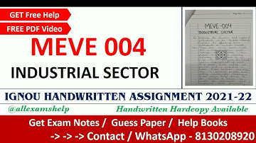 MEVE 004 Solved Assignment 2021-22 | MEVE 004 Handwritten pdf | In English | 2021-22