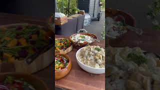 Outdoor wedding catering setup #buffetcatering #foodie #catering #food #bbq #grandbuffet