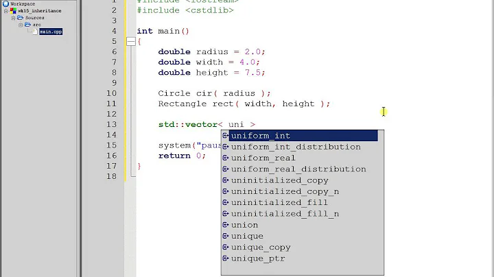 Week 15 C++ vector unique_ptr class inheritance