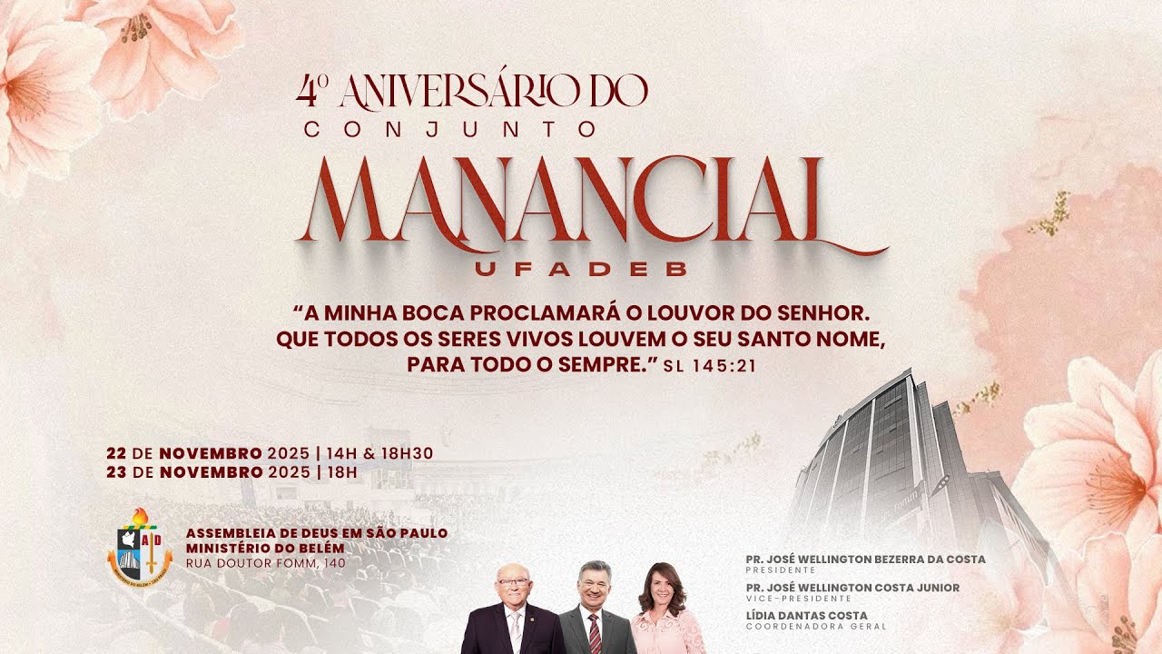 4º ANIVERSÁRIO DO CONJUNTO MANANCIAL | UFADEB | NOITE | 22/11/2025 | TV AD BELÉM