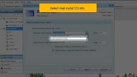 Adding an email account in DreamMail