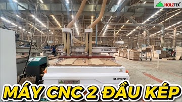 MÁY PHAY CNC 2 ĐẦU KÉP 4 TRỤC DAO, MÁY CNC NESTING 2 CỤM PHAY KÉP HT-1830R2AT4.
