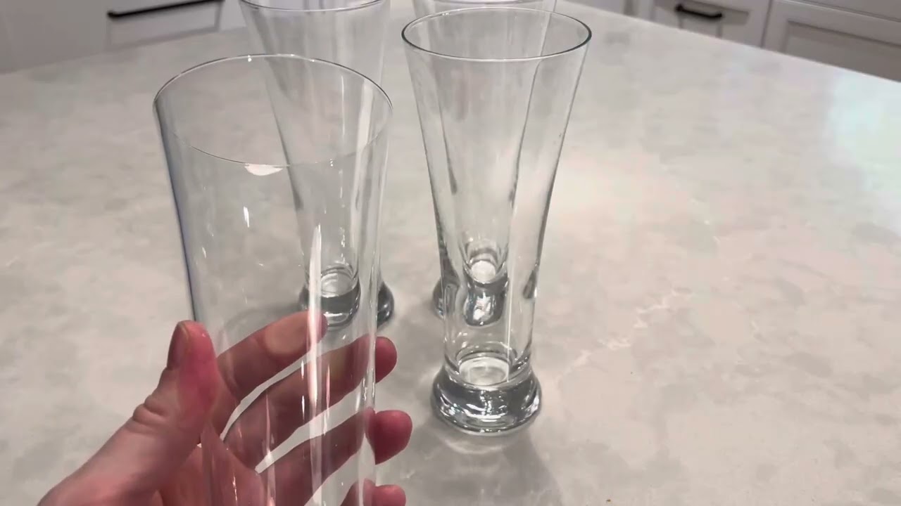 Circleware Quench Beer Drinking Glasses, Set of 4, Home & Kitchen Entertainment Dinnerware Highball