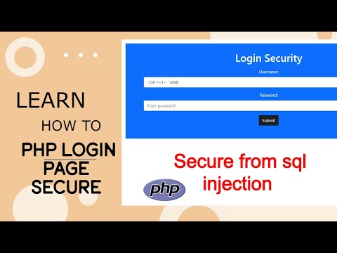 Login page php mysql how to secure from sql injection