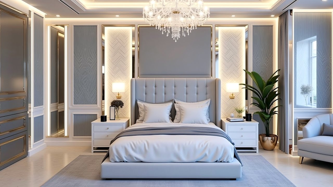 Идеи дизайна роскошной современной спальни 2025 года | Стильные современные дизайны кроватей и те...