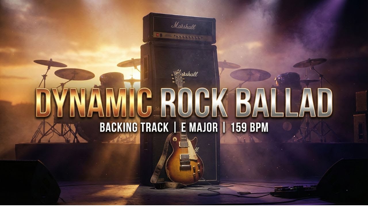 Dynamic Rock Ballad Backing Track | E Major | 159 BPM