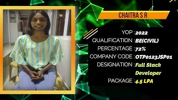 JSPIDERS BASAVANAGUDI | STUDENT TESTIMONIAL | PLACED AS FULL STACK DEVELOPER