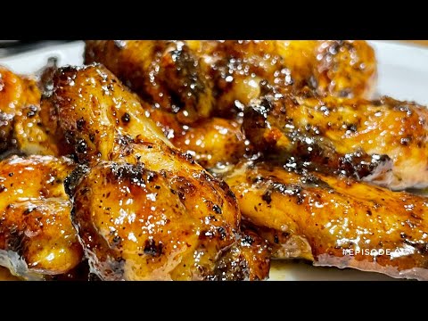 HONEY LEMON WINGS USING TRADER JOE'S CUBAN  STYLE CITRUSY GARLIC SEASONING BLEND. #WINGS
