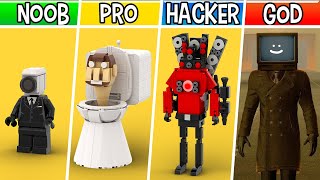 LEGO ALL Characters in Skibidi Toilet : Noob, Pro and Hacker Builds | Lego Skibidi Toilet Multiverse