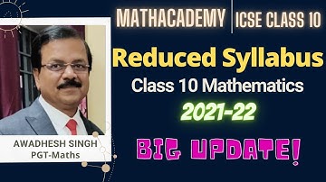 Reduced Syllabus Class 10 | Class 10 maths reduced syllabus | ICSE class 10 reduced syllabus | CISCE