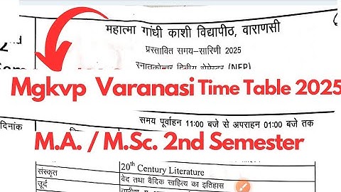 mahatma gandhi kashi vidyapeeth ma/msc 2nd semester time table 2025 | mgkvp exam news