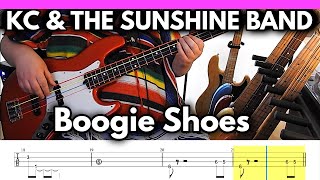 Video thumbnail of "KC & The Sunshine Band - Boogie Shoes [1975] | BASS Cover | TABS"