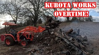 Kubota L3302 Burn Pile Work - Continued