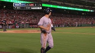 NYY@LAA: Gardner scores on double-play ball
