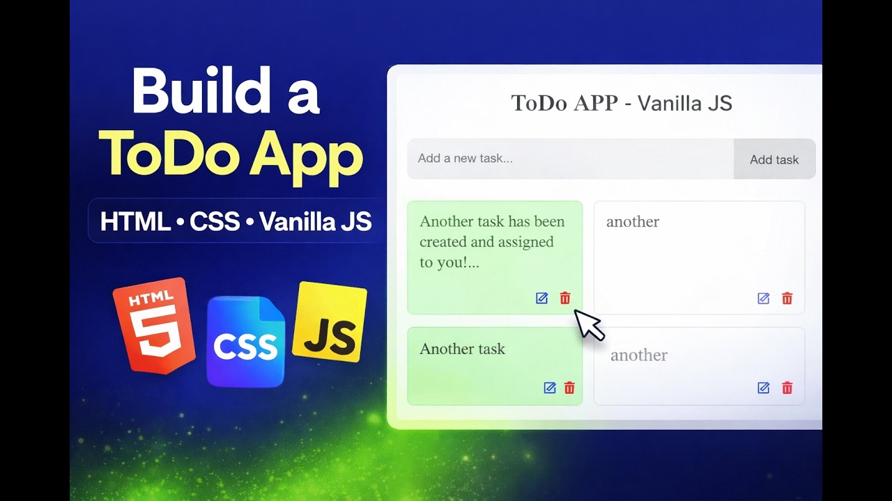 Build a ToDo App with HTML, CSS & JavaScript 🚀 | Beginner Friendly ...