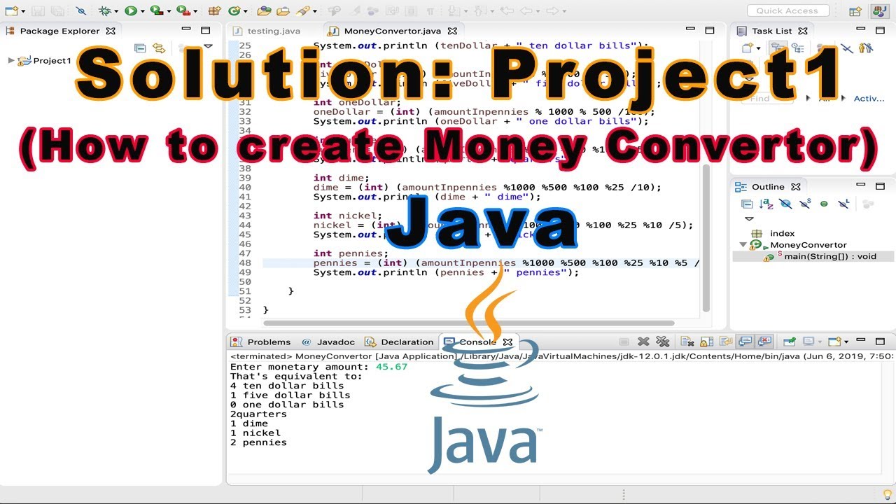 Money Converter. Java money. Js Mini Project.