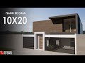 Plano de casa de 10x20 metros