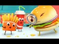 Hamburger Sedang Mencari Kejunya | Lagu Makanan Anak | Lagu Anak-anak | BabyBus Bahasa Indonesia