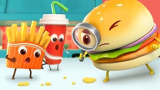 Hamburger Sedang Mencari Kejunya | Lagu Makanan Anak | Lagu Anak-anak | BabyBus Bahasa Indonesia