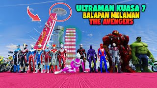 ULTRAMAN DYNA DAN ULTRAMAN KUASA 7 BERTARUNG BALAPAN MELAWAN THE AVENGERS  - GTA 5 ULTRAMAN