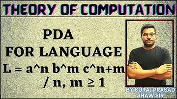 155 Theory of Computation | Construct a PDA for Language L = a^n b^m c^n+m / n, m ≥ 1
