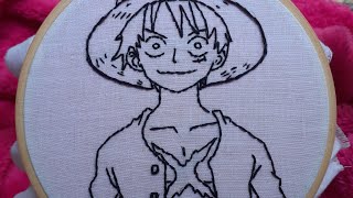 Monkey D Luffy - Anime One Piece | Outline Embroidery - YouTube