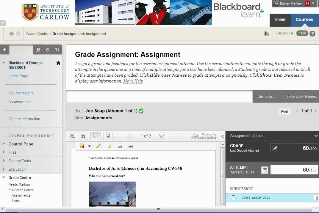 how to download assignments from blackboard