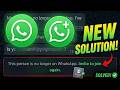 This person is no longer on whatsapp invite to join again Problem Solve | WhatsApp Invite Problem